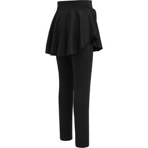 Zaclotre Girls Leggings with Pocket High Waisted Stretchy Tennis Golf Athletic Flowy Skirted Legging for Kid
