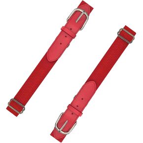 Youth Baseball Belt/Adjustable Baseball Belt/Red Softball Belt (2Pcs)