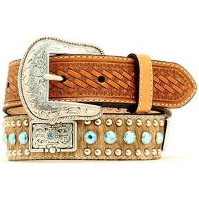 Nocona Western Belt Boys Child Leather Hair Rhinestones