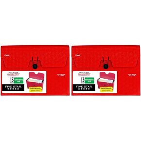 Five Star Expanding File Folder, 13 Pocket Expandable File Folder, 13" x 9.63", Assorted Colors, Color Will Vary, 1 Count (35144)