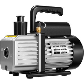 VIVOHOME 3.5 CFM 1/4 HP 110V Single Stage HVAC Vacuum Pump for R134a R12 R22 R502 R410a Systems, Auto AC Vacuum Pump for Air Conditioner Servicing Resin Degassing with Oil Bottle