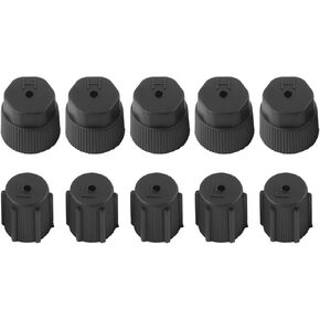 A/C Valve Cap, Air Conditioning Valve Caps 10pcs Universal Air Conditioning Service Cap A/C Repair Refrigerant Charging Port Cover Auto Accessory AC Charging Port Caps