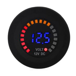 WATERWICH Waterproof 12V DC Voltmeter Color LED Digital Display Volt Meter Voltage Meter Scale Gauge Battery Tester for Marine Car Motorcycle Truck Boat RV