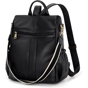 Missnine Backpack Purse for Women, PU Leather Anti-theft Backpack, Ladies Convertible Satchel Bags, Shoulder Bag, Travel Bag for Work, Trip, Brown