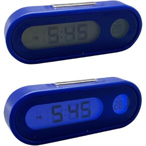 2 in 1 Car Digital Thermometer Clock, Temperature Dashboard Clock with Fahrenheit Date, Small Electronic Clock, LCD Backlight Car Accessories for Vehicle Dash (Black)