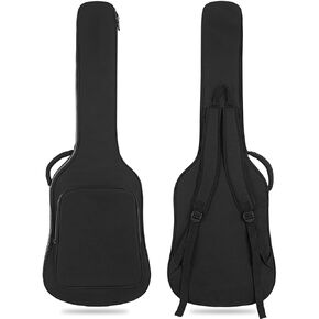 39 Inch Electric Guitar Bag 7mm Padding Waterproof Electric Guitar Case, Electric Guitar Gig Bag Backpack with Neck Strap and Pockets, Black