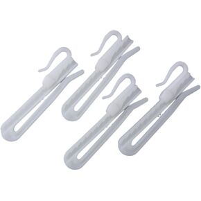 20pcs Curtain Hook Plastic Adjustable Pinch Pleated Catch Drapery Lift Adjustment Pin Hook(White)