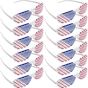 4th of July American Flag Shutter Glasses, USA Patriotic Sunglasses Eyewear Independence Day Party Prop Decorations