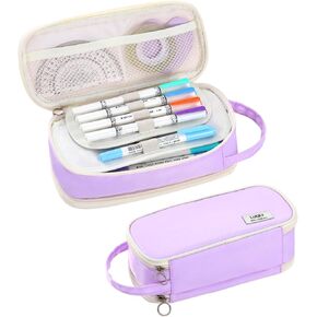 Pencil Case Large Zipper Pencil Pouch for Girls Kids Teens Adults Aesthetic Pencil Bag Stationery Organizer Pen Pencil Case with Handle for School Green