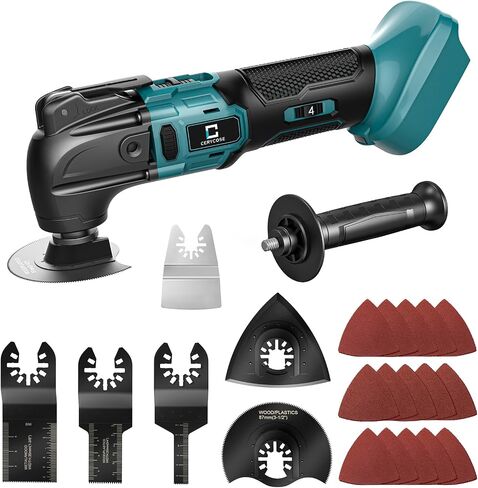 Cordless Oscillating Tool Compatible with Milwaukee Battery, Brushless-Motor Tool with Auxiliary Handle, Oscillating Multi-Tool for Scraping, Sanding,Cutting Wood(Battery Not Included) in Saudi Arabia