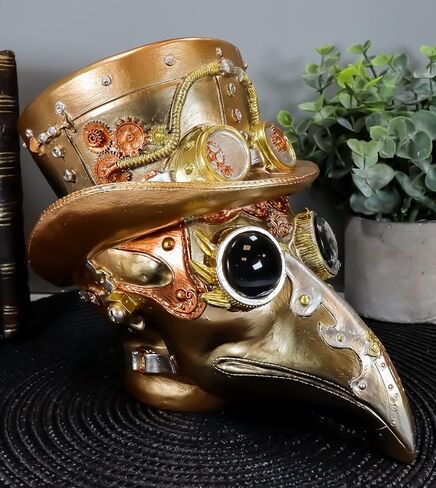 Ebros Bizarre Colorful Steampunk Plaque Doctor Head Bust Skull Sculpture with Painted Gearwork Clockwork Valve Pipes As Macabre Ossuary Victorian Industrial Sci Fi Skulls Gizmos Accent Figurine in Saudi Arabia