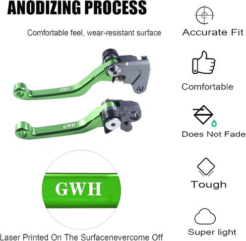 Motorcycle Brake Clutch Lever Handle CNC Aluminum for KLX450R 2008-2015 Dirt Pit Bike（Green in Kuwait