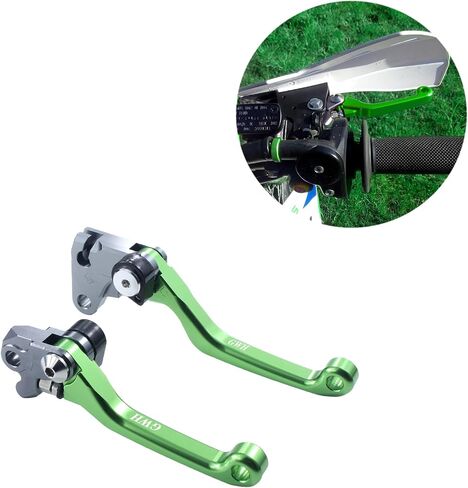 Motorcycle Brake Clutch Lever Handle CNC Aluminum for KLX450R 2008-2015 Dirt Pit Bike（Green in Kuwait