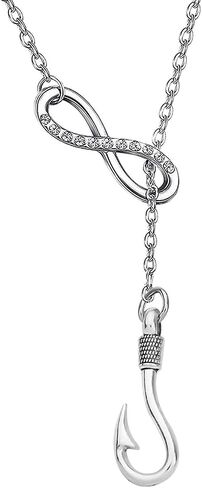 CHOORO Fish Hook Necklace Fishing Hook Pendant Jewelry Fishing Girlfriend Gift for Girlfriend Jewelry Gifts Womens Necklace Fish Hook For Her in Saudi Arabia