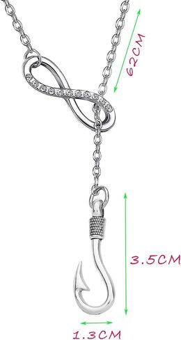 CHOORO Fish Hook Necklace Fishing Hook Pendant Jewelry Fishing Girlfriend Gift for Girlfriend Jewelry Gifts Womens Necklace Fish Hook For Her in Saudi Arabia