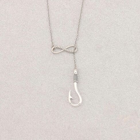 CHOORO Fish Hook Necklace Fishing Hook Pendant Jewelry Fishing Girlfriend Gift for Girlfriend Jewelry Gifts Womens Necklace Fish Hook For Her in Saudi Arabia