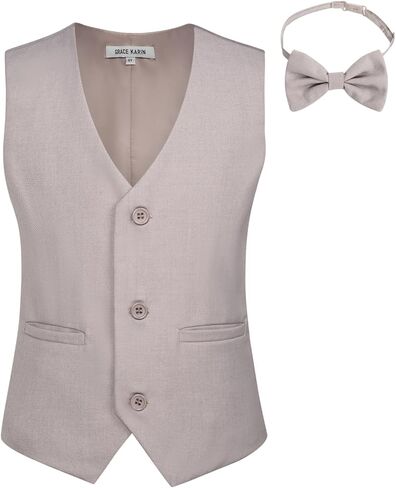 GRACE KARIN Boys 3 Button Formal Suit Vest with Tie in Saudi Arabia