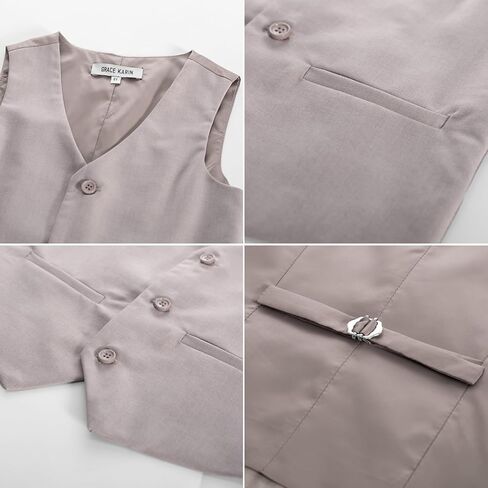 GRACE KARIN Boys 3 Button Formal Suit Vest with Tie in Saudi Arabia