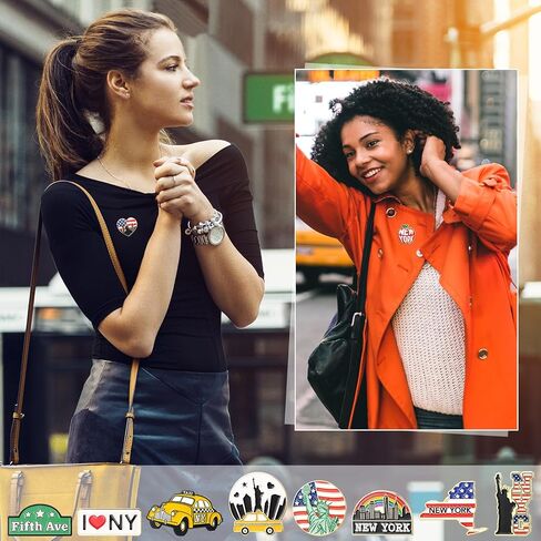 30 قطعة دبوس المينا نيويورك السائبة مدينة نيويورك تذكارية وهدايا Nyc التلبيب دبوس الولايات المتحدة الأمريكية نيويورك الحديد الصلب تحصيل نيويورك تذكارية للنساء الرجال in Saudi Arabia