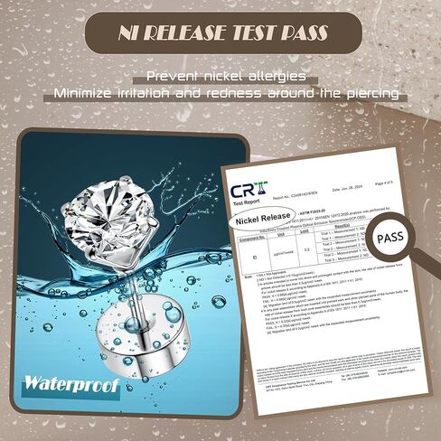 أقراط YADOCA من الفولاذ الجراحي مضادة للحساسية - أقراط مسمارية مسطحة الظهر للنساء والرجال - 20 جرام مكعب صغير من الزركونيا أوبال هوب - مجموعات أقراط غضروفية خلفية لولبية لثقب متعدد in Kuwait