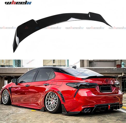 Rear Trunk Spoiler Compatible with 2018-2024 Toyota Camry SE XSE L LE XLE Hybrid, YOFER V2 Fits for 18-24 Sedan, High Kick Spoiler Wing Lip (Glossy Black) in Saudi Arabia