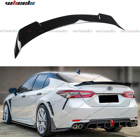 Rear Trunk Spoiler Compatible with 2018-2024 Toyota Camry SE XSE L LE XLE Hybrid, YOFER V2 Fits for 18-24 Sedan, High Kick Spoiler Wing Lip (Glossy Black) in Saudi Arabia