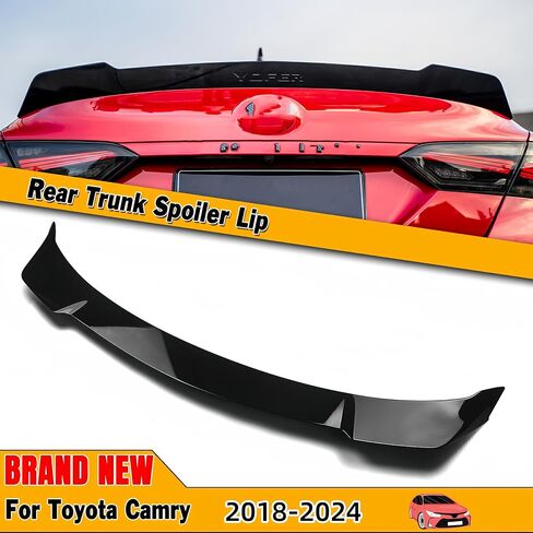 Rear Trunk Spoiler Compatible with 2018-2024 Toyota Camry SE XSE L LE XLE Hybrid, YOFER V2 Fits for 18-24 Sedan, High Kick Spoiler Wing Lip (Glossy Black) in Saudi Arabia