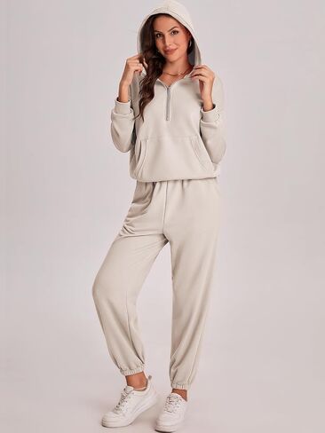 Bloggerlove Women's 2 Piece Jogger Lounge Sets 2024 Matching Sweat Zip Hoodie Sweatshirts Sweatpants Tracksuits Fall Outfits in Saudi Arabia
