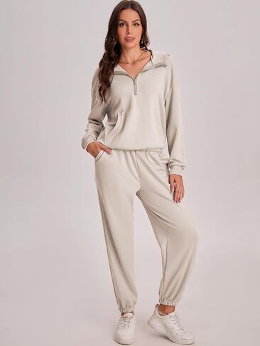 Bloggerlove Women's 2 Piece Jogger Lounge Sets 2024 Matching Sweat Zip Hoodie Sweatshirts Sweatpants Tracksuits Fall Outfits in Saudi Arabia