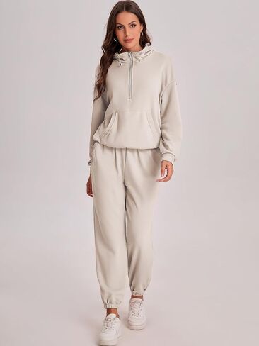 Bloggerlove Women's 2 Piece Jogger Lounge Sets 2024 Matching Sweat Zip Hoodie Sweatshirts Sweatpants Tracksuits Fall Outfits in Saudi Arabia