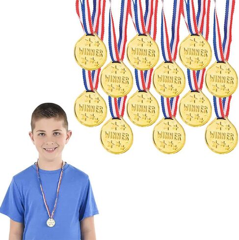 قلادة ميدالية ذهبية بلاستيكية مثالية للأطفال، مكافأة للرياضيين، وجوائز الفصل الدراسي in Kuwait