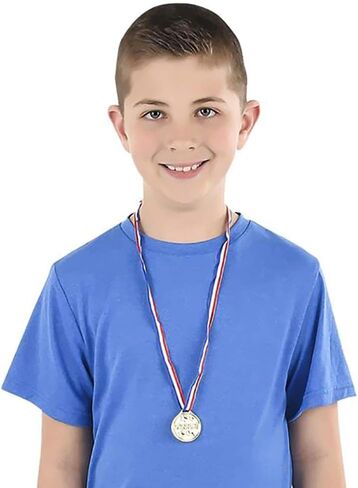 قلادة ميدالية ذهبية بلاستيكية مثالية للأطفال، مكافأة للرياضيين، وجوائز الفصل الدراسي in Kuwait