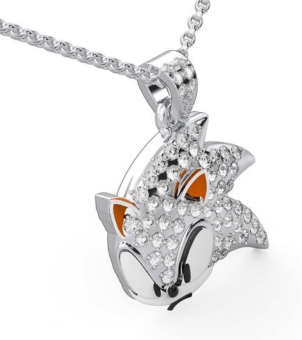 0.28 cttw Natural Diamond (I-J, I1-I2) Sonic the Hedgehog Pendant in 925 Sterling Silver | Unique Jewelry for Every Soul | Perfect Gift Idea in Saudi Arabia