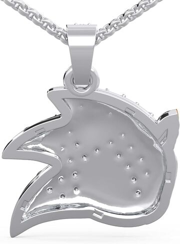 0.28 cttw Natural Diamond (I-J, I1-I2) Sonic the Hedgehog Pendant in 925 Sterling Silver | Unique Jewelry for Every Soul | Perfect Gift Idea in Saudi Arabia