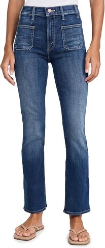 بنطلون جينز The Patch Pocket Insider Flood للسيدات من MOTHER in Kuwait