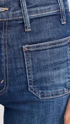 بنطلون جينز The Patch Pocket Insider Flood للسيدات من MOTHER in Kuwait