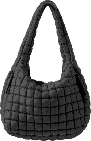 Puffer Quilted Shoulder Bag for Women Padding Shoulder Bag Puffy Hoho Bag Trendy Tote Bag 2024 in Saudi Arabia