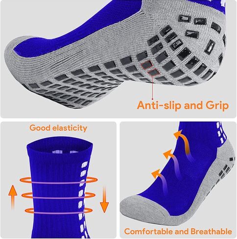Kimfeng Men's Athletic Socks for Men Grip Socks Soccer Socks for Men 9-12 Non Slip Sports Mens Socks 1/3/4Pairs in Kuwait