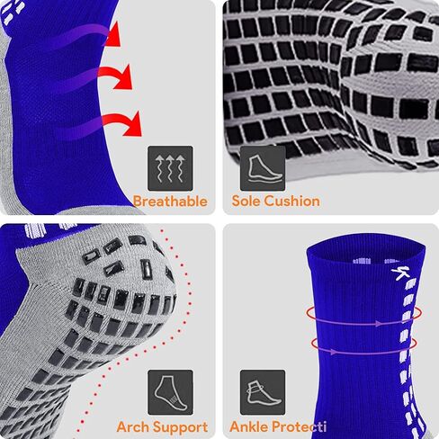Kimfeng Men's Athletic Socks for Men Grip Socks Soccer Socks for Men 9-12 Non Slip Sports Mens Socks 1/3/4Pairs in Kuwait