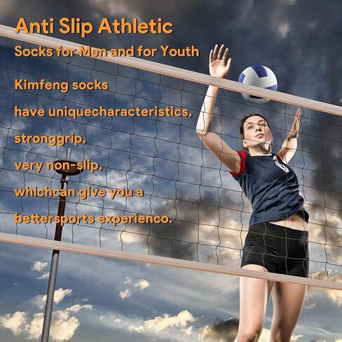 Kimfeng Men's Athletic Socks for Men Grip Socks Soccer Socks for Men 9-12 Non Slip Sports Mens Socks 1/3/4Pairs in Kuwait