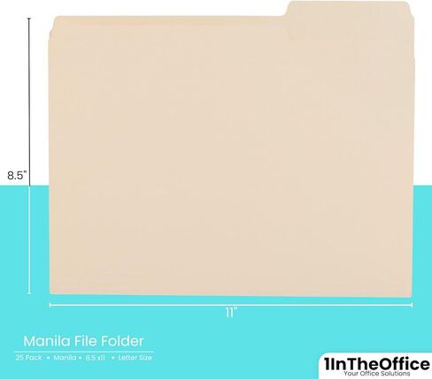 1InTheOffice Plastic Manila Folders, Poly File Folders, Filling Folders, 1/3 Cut, 3-Tab, Letter Size (12/Pack) in Saudi Arabia