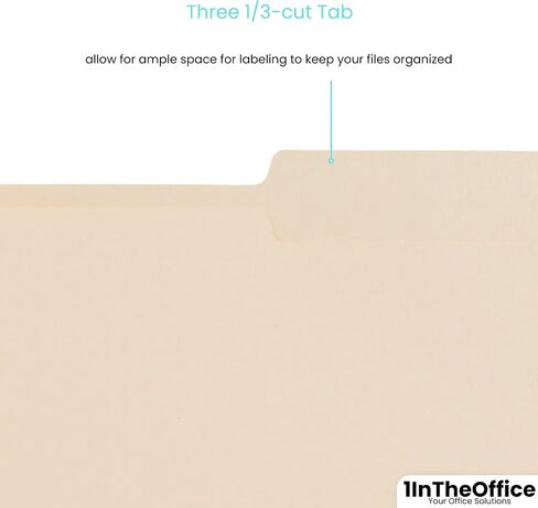 1InTheOffice Plastic Manila Folders, Poly File Folders, Filling Folders, 1/3 Cut, 3-Tab, Letter Size (12/Pack) in Saudi Arabia