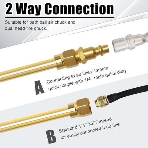 مجموعة 6 قطع من ظرف الهواء، ظرف هواء مزدوج الرأس / ظرف إطار كروي مغلق مقاس 1/4 بوصة أنثى NPT / قابس سريع قياسي للذكور / ظرف هواء مغلق التدفق / شريط تفلون، مجموعة تعبئة هواء الإطارات شديدة التحمل in Kuwait