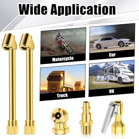 مجموعة 6 قطع من ظرف الهواء، ظرف هواء مزدوج الرأس / ظرف إطار كروي مغلق مقاس 1/4 بوصة أنثى NPT / قابس سريع قياسي للذكور / ظرف هواء مغلق التدفق / شريط تفلون، مجموعة تعبئة هواء الإطارات شديدة التحمل in Kuwait