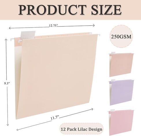 12 Pack Hanging File Folders Letter Size with 1/5 Cut Adjustable Tabs File Folder for Filing Cabinet Reinforced Hanging Folders Design for School Office and Medical Charts, Pink Design in Saudi Arabia