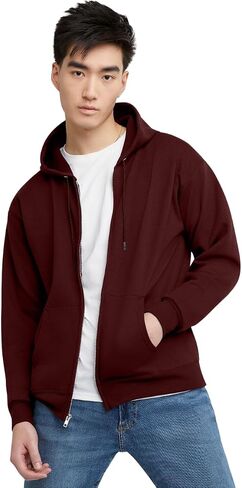 CHAMPION, EcoSmart Fleece Full Hoodie, Zip-Up Hooded Sweatshirt for Men, MULLED BERRY in Saudi Arabia