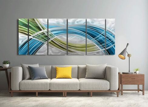 Yihui Arts Abstrct Colorful Metal Wall Art Handcrafted Sculpture Decor 3D Aluminum Art for Modern and Contemporary Home Living Room Bedroom Decor in Saudi Arabia