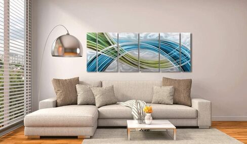Yihui Arts Abstrct Colorful Metal Wall Art Handcrafted Sculpture Decor 3D Aluminum Art for Modern and Contemporary Home Living Room Bedroom Decor in Saudi Arabia