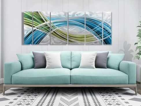 Yihui Arts Abstrct Colorful Metal Wall Art Handcrafted Sculpture Decor 3D Aluminum Art for Modern and Contemporary Home Living Room Bedroom Decor in Saudi Arabia