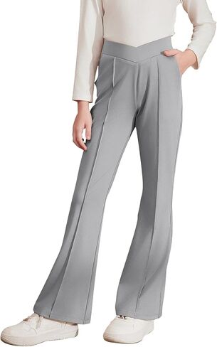 blibean Teen Girls Dress Pants Bell Bottoms School Uniform Leggings Size 6-15 Years in Saudi Arabia